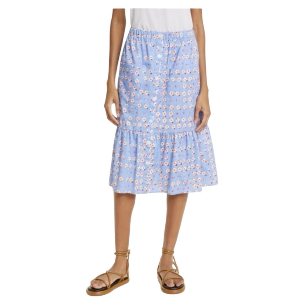 Nwot Autumn Adeigbo June Floral Print Ruffle Skirt